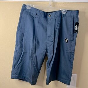 Light blue mens flat front shorts